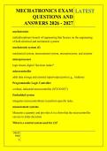 MECHATRONICS EXAM &NewLine;QUESTIONS AND &NewLine;ANSWERS 2026 - 2027