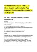 WGU D485 DGN2 Task 1&colon; SWBTL LLC&NewLine;Cloud Security Implementation Plan&NewLine;Complete Solutions and Rationales for&NewLine;2026 Update