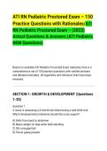 ATI RN Pediatric Proctored Exam &ndash; 150&NewLine;Practice Questions with Rationales&sol;ATI&NewLine;RN Pediatric Proctored Exam &ndash; &lpar;2023&rpar;&NewLine;Actual Questions & Answers &lpar;ATI Pediatric&NewLine;NGN Questions&rpar;