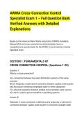 AWWA Cross-Connection Control&NewLine;Specialist Exam 1 &ndash; Full Question Bank&NewLine;Verified Answers with Detailed&NewLine;Explanations