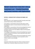 ND2601 EXAM PACK 2026&sol;2027 African&NewLine;Customary Law &ndash; Detailed Questions&NewLine;and Correct Answers with Explanations&NewLine;SECTION 1&colon; INTRODUCTION TO AFRICAN CUSTOMARY LAW&NewLine;Question 1&NewLine;Which statement is correct regarding why people voluntarily observe legal&NewLine;rules a