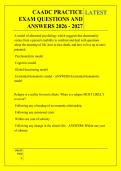 CAADC PRACTICE &NewLine;EXAM QUESTIONS AND &NewLine;ANSWERS 2026 - 2027