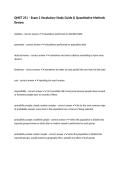 QMET 251 &ndash; Exam 2 Vocabulary Study Guide & Quantitative Methods Review
