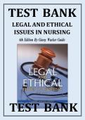 TEST BANK &NewLine;LEGAL AND ETHICAL &NewLine;ISSUES IN NURSING &NewLine;6th Edition By Ginny Wacker Guido