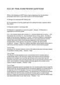 ECO 301 FINAL EXAM REVIEW QUESTIONS