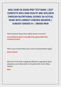 WGU D440 Health and Wellness Through Nutritional Science OA Test Bank &vert; Complete Exam Study Guide