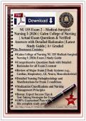 NU 155 Exam 2 &ndash; Medical-Surgical Nursing I &lpar;2026&rpar; &vert; Galen College of Nursing &vert; Actual Exam Questions & Verified Answers with Detailed Rationales &vert; Latest Study Guide &vert; A&plus; Graded