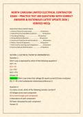 NORTH CAROLINA LIMITED ELECTRICAL CONTRACTOR &NewLine;EXAM &ndash; PRACTICE TEST 300 QUESTIONS WITH CORRECT &NewLine;ANSWERS & RATIONALES LATEST UPDATE 2026 &vert; &NewLine;VERIFIED MCQs