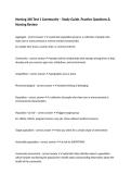 Nursing 340 Test 1 Community &ndash; Study Guide&comma; Practice Questions & Nursing Review