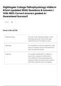 Nightingale College Pathophysiology Midterm EXAM &lpar;updated 2026&rpar; Questions & Answers &vert; With 100&percnt; Correct Answers graded A&plus; Guaranteed Success&excl;&excl;&NewLine;