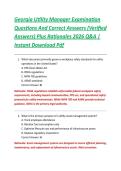 Georgia Utility Manager Examination &NewLine;Questions And Correct Answers &lpar;Verified &NewLine;Answers&rpar; Plus Rationales 2026 Q&A &vert; &NewLine;Instant Download Pdf 