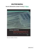 Its a Solutions Manual for Discrete Mathematics &lpar;Classic Version&rpar; 5th Edition by John A&period; Dossey&period; All chapters are included&period;