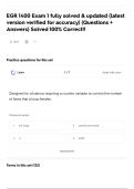 EGR 1400 Exam 1 fully solved & updated &lpar;latest version verified for accuracy&rpar; &lpar;Questions &plus; Answers&rpar; Solved 100&percnt; Correct&excl;&excl;