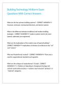 Building Technology Midterm Exam Questions With Correct Answers