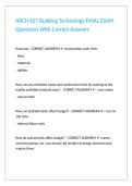 ARCH 627 Building Technology FINAL EXAM Questions With Correct Answers