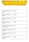 BSMCON Pediatric Vitals &lpar;W&G &plus; ATI &equals; 2102&rpar;&NewLine;Ultimate Exam Questions and Answers with&NewLine;Verified Solutions &vert; Latest Updated 2026