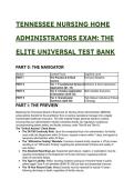 2026&sol;2027 TENNESSEE NURSING HOME ADMINISTRATORS &lpar;BENHA&rpar; JURISPRUDENCE EXAM&colon; Elite S-Tier Test Bank & Mentor Guide &lpar;33&plus; Q&A&rpar;