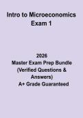 Intro to Microeconomics Exam 1&colon; Complete Study Guide&comma; Review Notes & Practice Questions PDF