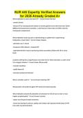 NUR 445 Expertly Verified Answers for 2026 Already Graded A&plus;