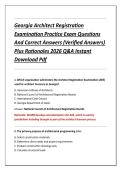 Georgia Architect Registration &NewLine;Examination Practice Exam Questions &NewLine;And Correct Answers &lpar;Verified Answers&rpar; &NewLine;Plus Rationales 2026 Q&A Instant &NewLine;Download Pdf 