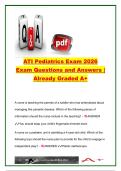 ATI Pediatrics 2026 Exam Questions and Answers &vert; ATI Nursing Education &vert; Complete Pediatric Nursing Practice Questions with Verified Answers for NCLEX & ATI Exam