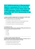 WGU D398 Introduction to Pharmacology &ndash; Objective Assessments &lpar;OA V1&comma; V2 & V3&rpar; &vert; Complete All OA Versions Study Guide with Verified Questions&comma; Answers & Rationales &vert; Latest 2026&ndash;2027 WGU Pharmacology Exam Prep Bundle&NewLine;