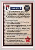 NU 155 Exams 1&ndash;3 & Final Exam &ndash; Medical-Surgical Nursing I &lpar;2026&rpar; &vert; Galen College of Nursing &vert; Actual Exam Questions & Verified Answers with Detailed Rationales &vert; Comprehensive Study Guide &vert; A&plus; Graded