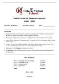 MHF4U Final Exam&vert; with complete solution&vert; Updated RATED A&plus; &vert; NEW &vert; St&period; John's University
