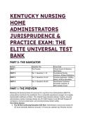 2026&sol;2027 Kentucky Nursing Home Administrators &lpar;KBLTCA&rpar; Jurisprudence & Practice Exam&colon; The Elite "S-Tier" Test Bank