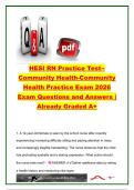 HESI RN Community Health Practice Exam 2026 &vert; 35&plus; Practice Questions & Verified Answers &vert; Community Health Nursing&comma; Public Health&comma; Health Promotion & Prevention &vert; HESI RN Exam