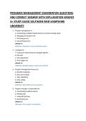 PROGRAM MANAGEMENT EXAMINATION QUESTIONS &NewLine;AND CORRECT ANSWER WITH EXPLLANATION GRADED &NewLine;A&plus; STUDY GUIDE