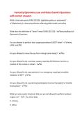Kentucky Optometry Law and Rules Exam&num;1 Questions&NewLine;with correct answers