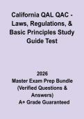 California QAL&sol;QAC &ndash; Laws&comma; Regulations & Basic Principles Study Guide Test&colon; Complete Review Notes & Practice Questions PDF