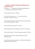 Optometric Technician Certification Exam&num;1 Questions&NewLine;with correct answers