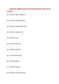 Optometry Abbreviations Exam&num;1 Questions with correct&NewLine;answers