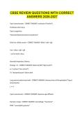 CBSE REVIEW QUESTIONS WITH CORRECT ANSWERS 2026-2027&period;
