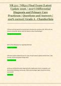 NR 511 &sol; NR511 Final Exam &lpar;Latest &NewLine;Update 2026 &sol; 2027&rpar; Differential &NewLine;Diagnosis and Primary Care &NewLine;Practicum &vert; Questions and Answers &vert; &NewLine;100&percnt; correct&vert; Grade A - Chamberlain 
