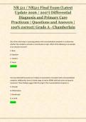 NR 511 &sol; NR511 Final Exam &lpar;Latest &NewLine;Update 2026 &sol; 2027&rpar; Differential &NewLine;Diagnosis and Primary Care &NewLine;Practicum &vert; Questions and Answers &vert; &NewLine;100&percnt; correct&vert; Grade A - Chamberlain