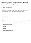 N340 Final Exam&colon; Disaster Planning and Response &ndash; Study Guide&comma; Practice Questions & Nursing Review 