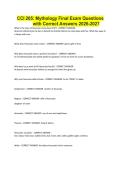 CCI 205- Mythology Final Exam Questions with Correct Answers 2026-2027&period;
