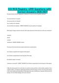 CCI RCS Registry -URR Questions with Correct Answers 2026-2027