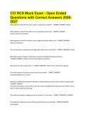 CCI RCS Mock Exam - Open Ended Questions with Correct Answers 2026-2027&period;