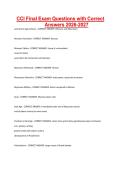 CCI Final Exam Questions with Correct Answers 2026-2027