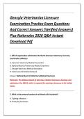 Georgia Veterinarian Licensure &NewLine;Examination Practice Exam Questions &NewLine;And Correct Answers &lpar;Verified Answers&rpar; &NewLine;Plus Rationales 2026 Q&A Instant &NewLine;Download Pdf 