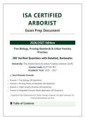 ISA Certified Arborist Exam Prep 2026&sol;2027&colon; 200 Practice Questions with Rationales & ANSI Standards