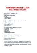International Business BYU Exam With Complete Solutions