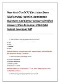 New York City DCAS Electrician Exam &NewLine;&lpar;Civil Service&rpar; Practice Examination &NewLine;Questions And Correct Answers &lpar;Verified &NewLine;Answers&rpar; Plus Rationales 2026 Q&A &NewLine;Instant Download Pdf &NewLine;
