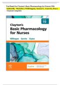 Test Bank for Clayton's Basic Pharmacology for Nurses&comma; 19th Edition by Michelle J&period; Willihnganz&comma; Samuel L&period; Gurevitz & Bruce Clayton &vert; Complete Chapters &vert; Verified Answers