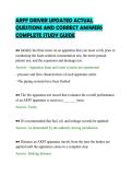 ARFF DRIVER UPDATED ACTUAL&NewLine;QUESTIONS AND CORRECT ANSWERS&NewLine;COMPLETE STUDY GUIDE