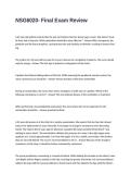 NSG6020- Final Exam Review Questions and Answers